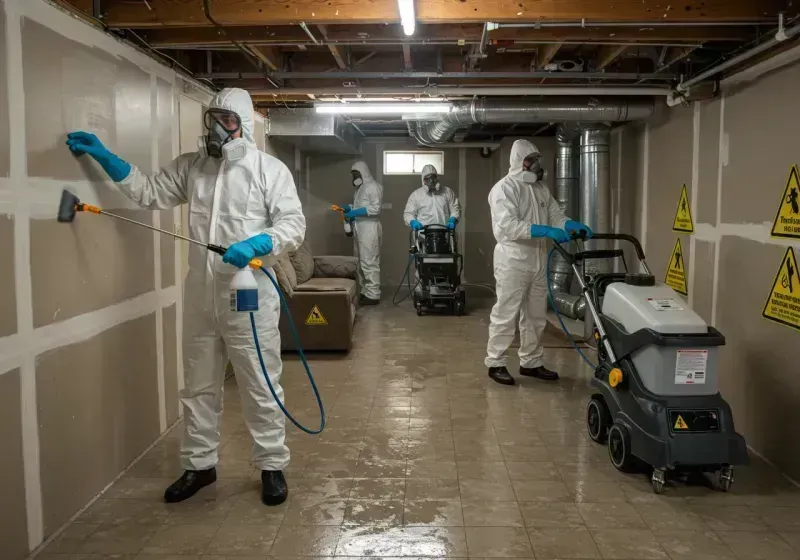 Basement Moisture Removal and Structural Drying process in North Laurel, MD